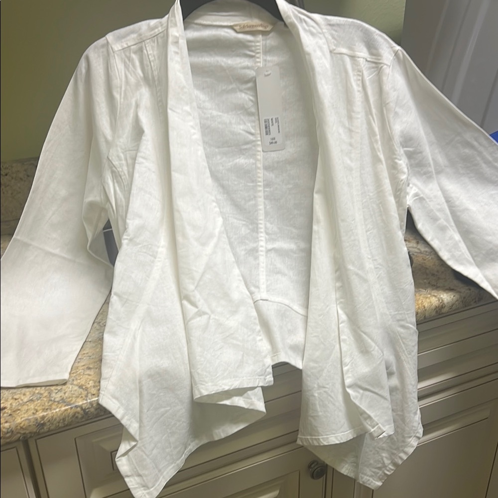 Soft Surroundings White Open-Front Top SZ S